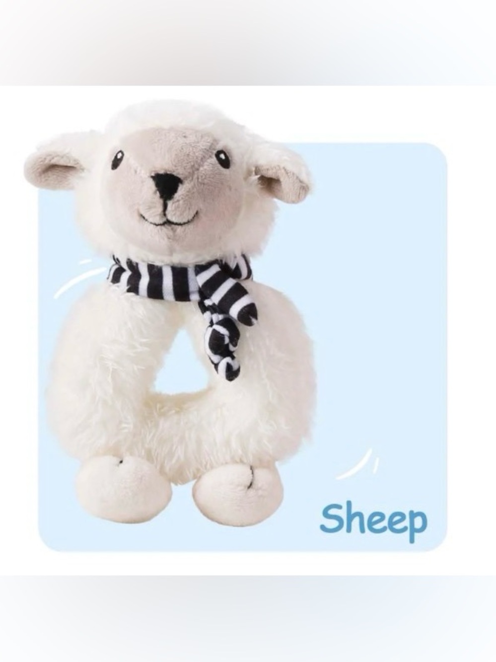 SmartKids Planet Farmer Friends Plush Animal Sheep Hand Grip Rattle